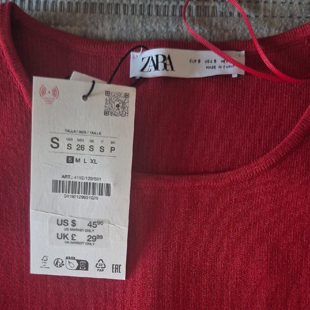 Zara Red Midi Dress - Picture 2 of 8
